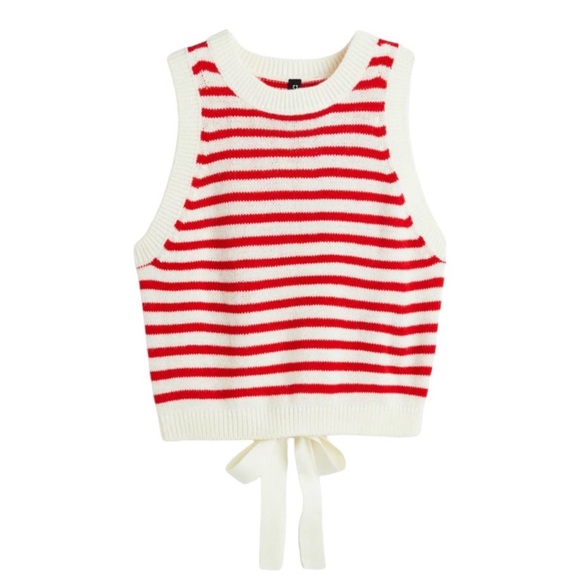 NWT H&M Tie-Detail Knit Sweater Vest Size medium - Picture 3 of 5